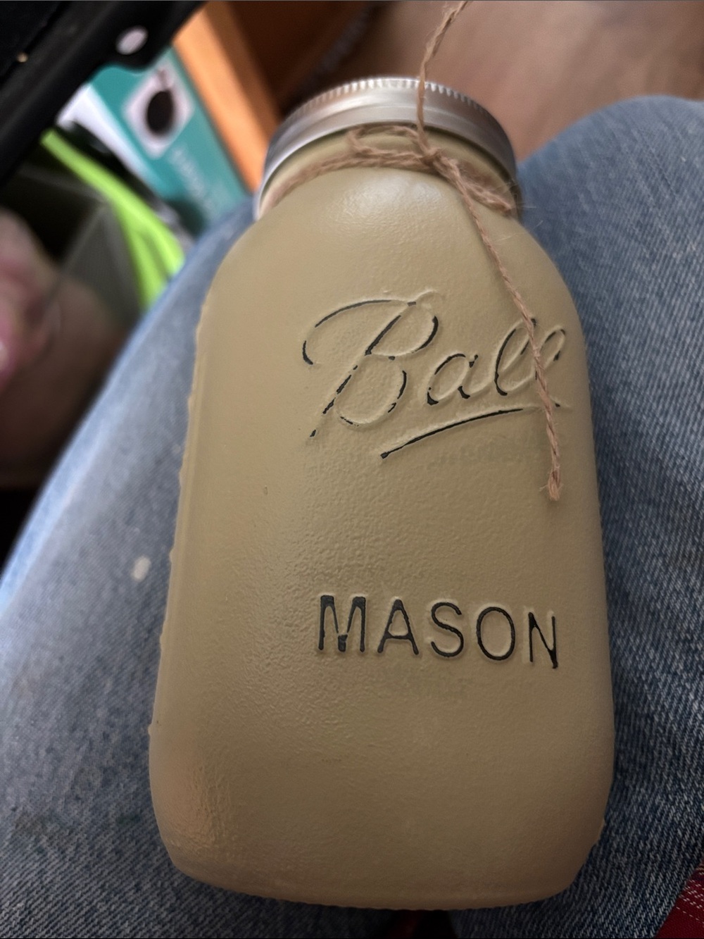 Ball Mason Jar - Matte Taupe Decorative Jar